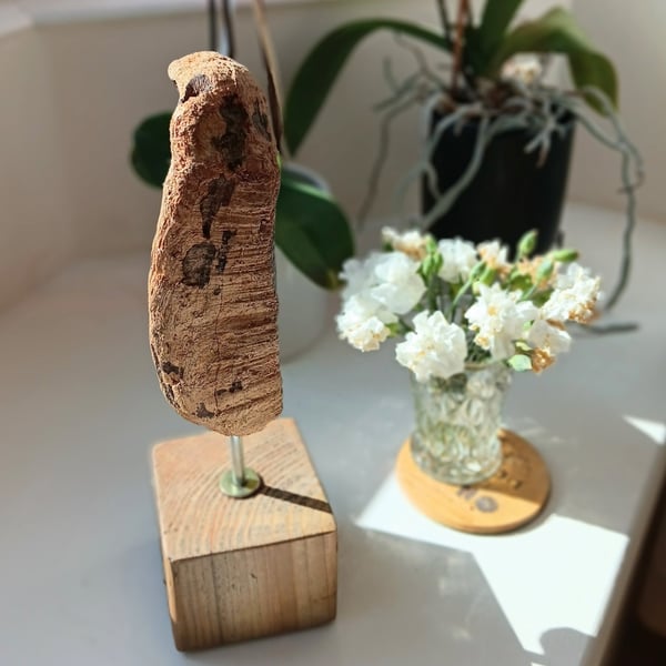 Handmade Driftwood Sculpture  Modern Abstract Original Coastal Art