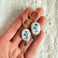 Tropical Palm Trees Holiday Earrings 