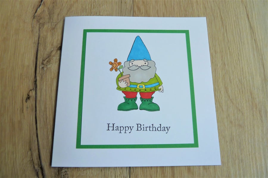 gnome card, happy birthday