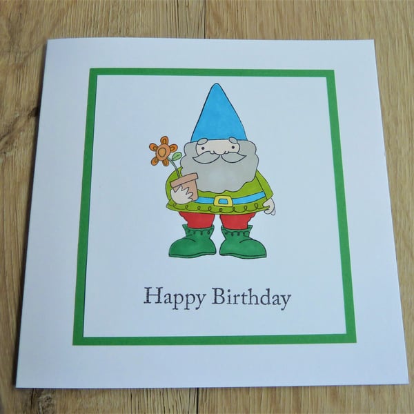 gnome card, happy birthday
