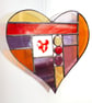 Large Stained Glass Patchwork Heart - Image 1