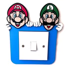 Popular Gamers Iconic Brothers, Kids wooden Light Switch Surround - Gamers Room
