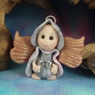 Winter Flurrier Gnome 'Arial' Winged Herald OOAK Sculpt by Ann Galvin