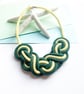 Contemporary cotton rope statement necklace - purple and green, gifts for women - Image 4