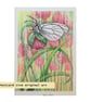 Black-veined white butterfly original postcard size drawing, artwork - Image 2