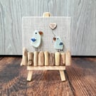 Sea glass, driftwood and sea pottery THANK YOU birds