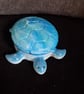 Handmade turtle epoxy resin decorative pot with lid.
