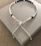 Sterling Silver Black Spinel Noodle Bracelet  - Image 2
