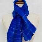 Handwoven Brilliant Blues Shorty Scarf