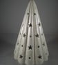 White Glittery Ceramic Star Light Christmas Tree Table Lamp Ornament Decoration. - Image 2