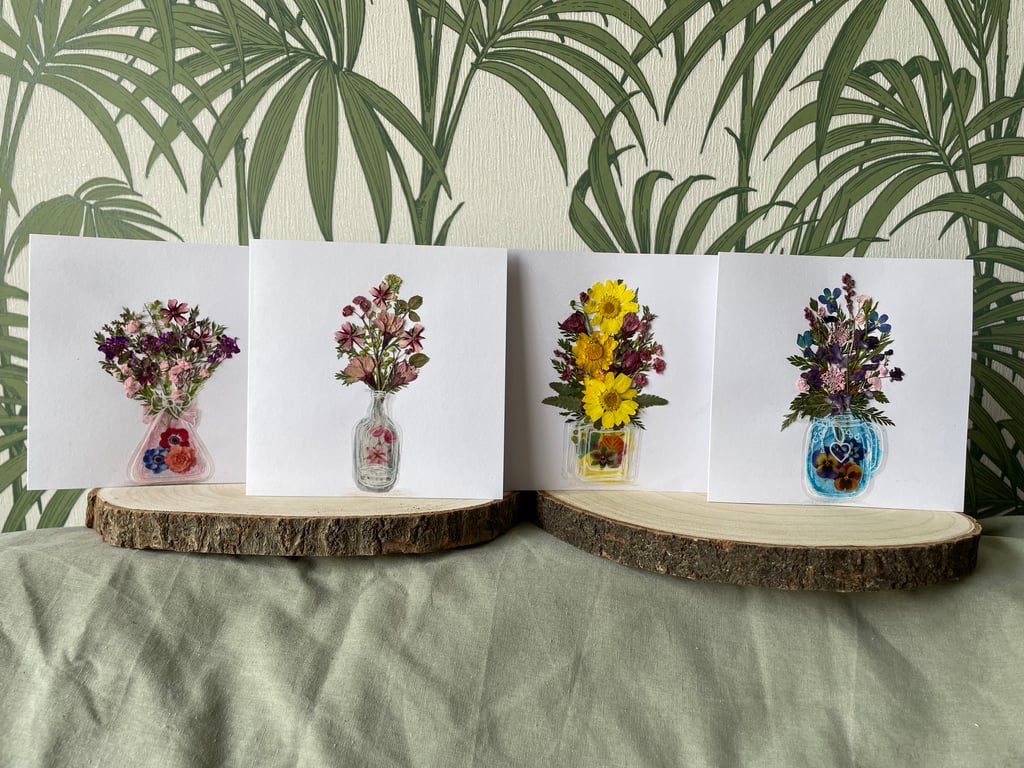 Pressed flower notecards 
