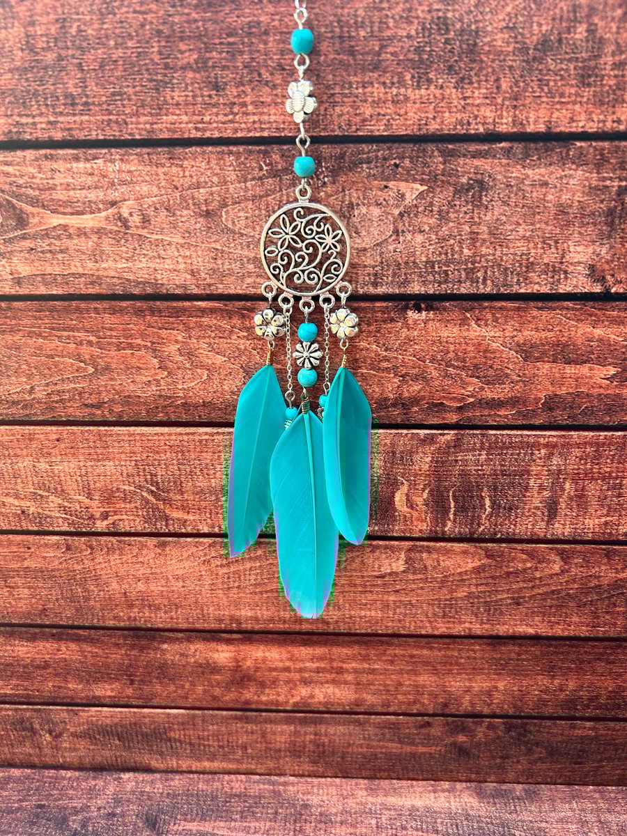 Turquoise Feather Dreamcatcher Hanging