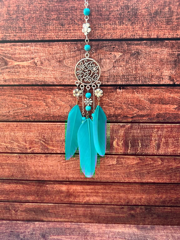Turquoise Feather Dreamcatcher Hanging