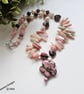 Artisan Pink Opal, Culture Pearls, Rhodanite & Rare Rhodochrosite Necklace  - Image 1