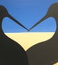 Original Stork Painting with Ukraine Heart - acrylic art of bird silhouettes - Image 7