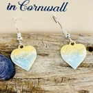 Love the beach hand enamelled earrings on sterling silver ear hooks 