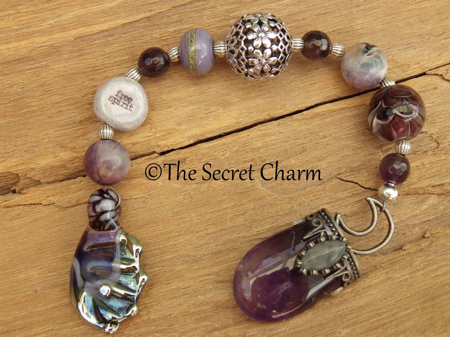 RESERVED Goddess Lilith Pagan Prayer Beads, Wiccan Gemstone Rosary OOAK