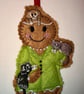 Gingerbread Cat Lady Decoration - Image 1