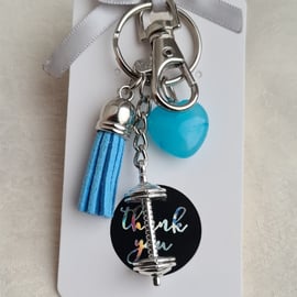 Love to Lift Fitness Themed Key Ring - Bag Charm - Key Chain