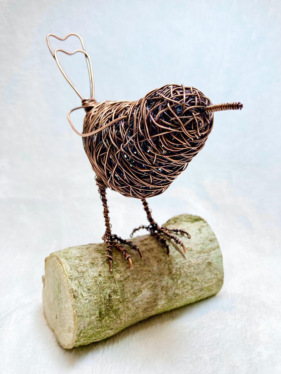 Copper Wire Robin Sculpture 