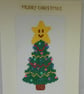 Handmade Christmas Greetings Card with Envelope - Cross Stitch