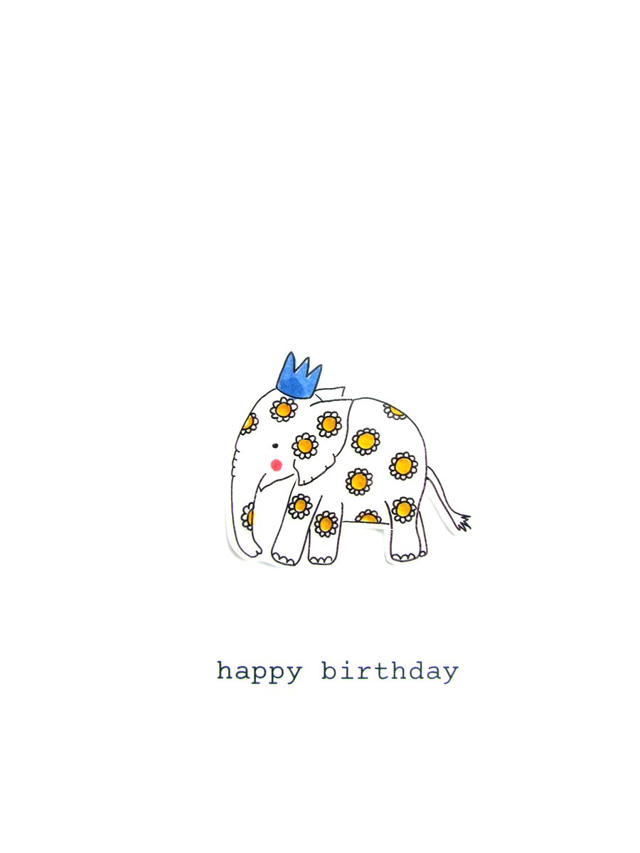 birthday card - cerys the elephant