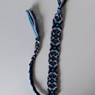 Blue Black Pink Diamond Friendship Bracelet – Handmade Adjustable