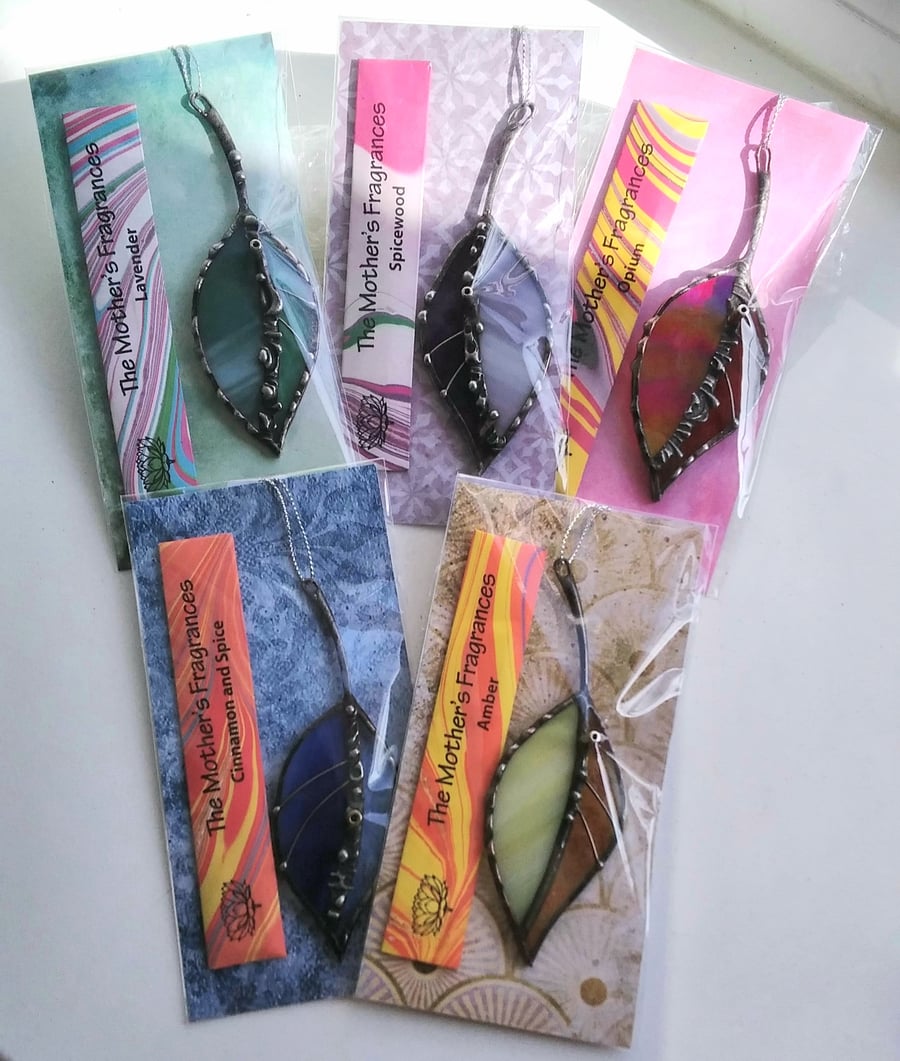 Stained Glass Leaf Incense Burner