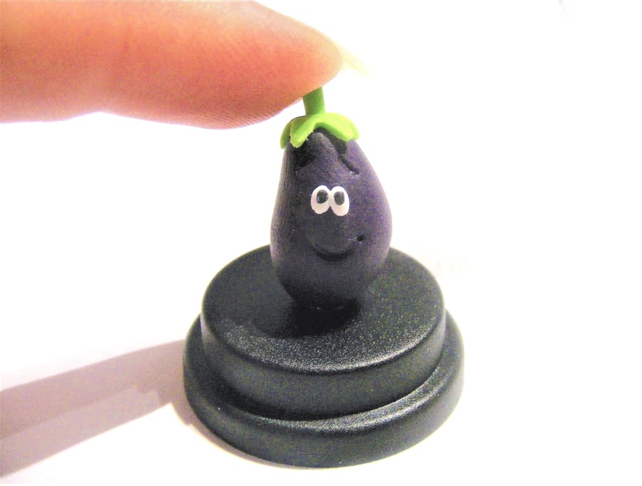 Pet Aubergine, Eggplant gift, Vegan gift, Vegetarian gift, Desk top gift 