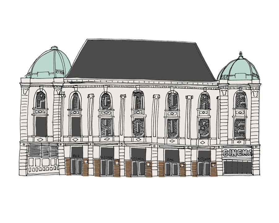 Hackney Picture House Cinema, Giclee Print, 10x8"