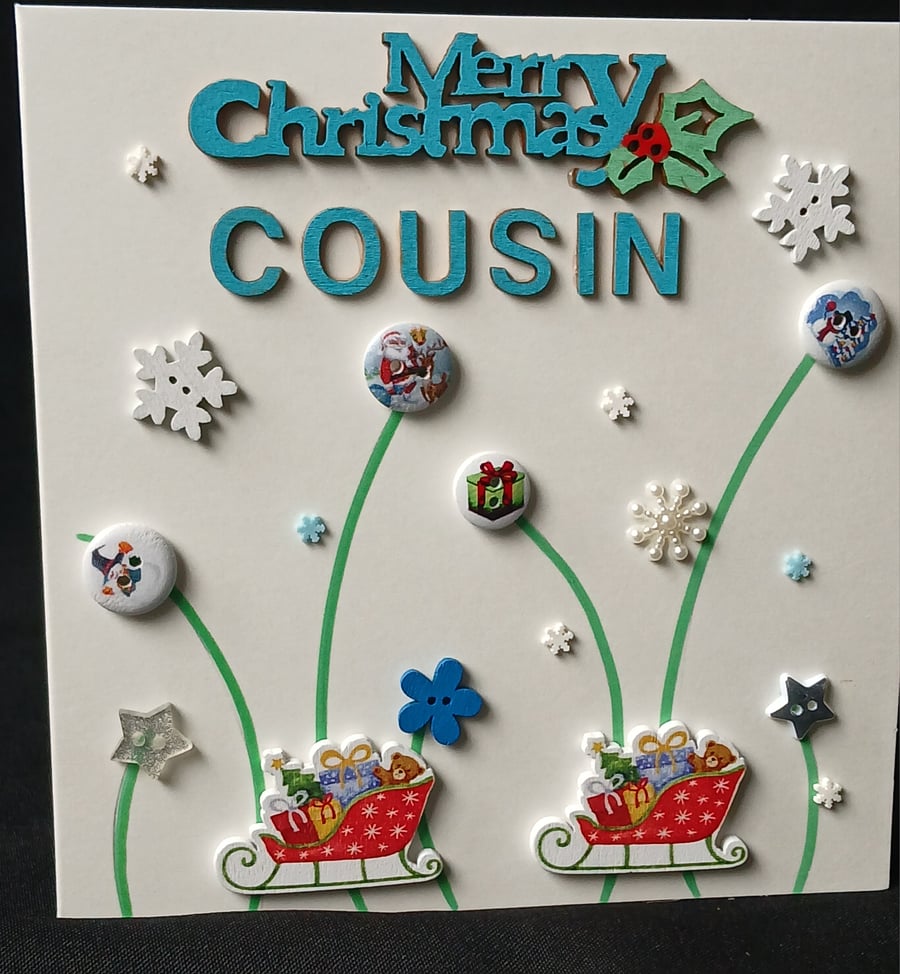 Handmade, cousin christmas card 