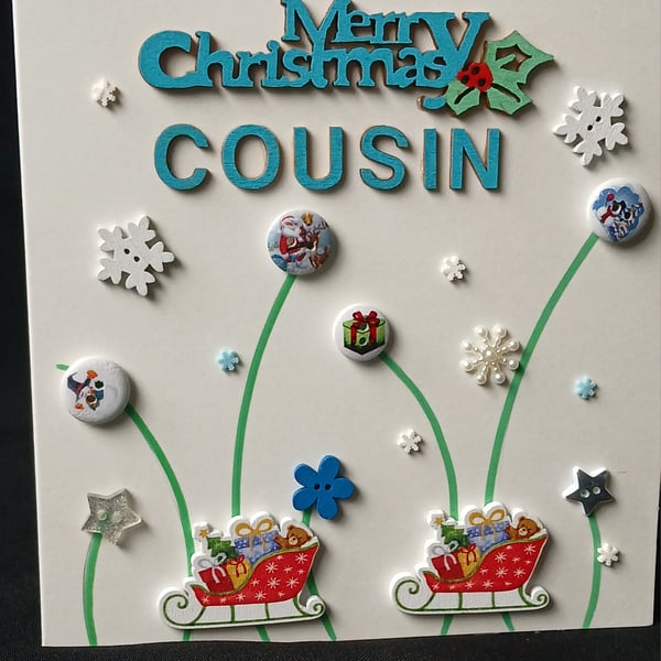 Handmade, cousin christmas card 