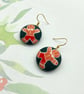 Gingerbread fabric button earrings festive jewellery - Image 6