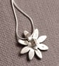 Silver daisy pendant with a red centre  - Image 2