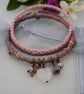 Sari bangle charm bracelet set with rose quartz heart in heather  - Image 5