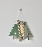 'Christmas Tree with a Glitter Star and Heart'- Hanging Decoration - Image 4