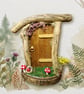 Handcrafted driftwood fairy door.