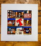‘Tennent’s’ Glasgow, signed square mounted collage print 30 x 30cm FREE DELIVER - Image 2