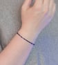 Bracelet Hematite and Swarovski stretchy handmade alternative - Image 9