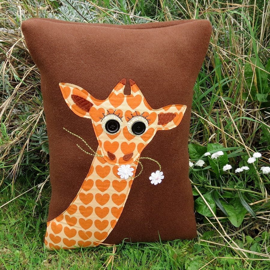SALE!!!  Giraffe.  A soft and tactile cushion complete with cushion pad. 