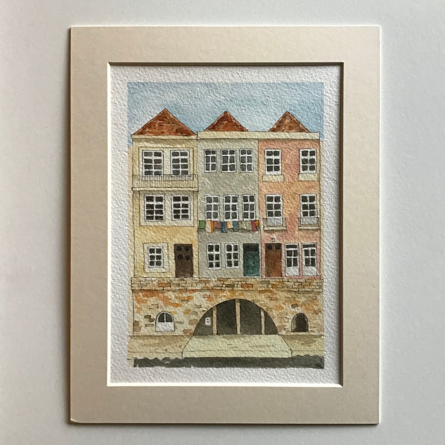 Ribeira Porto Portugal original watercolour painting