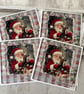 Holidays - Set of 4 Father Christmas & Deer Christmas Cards - C290 - Image 2