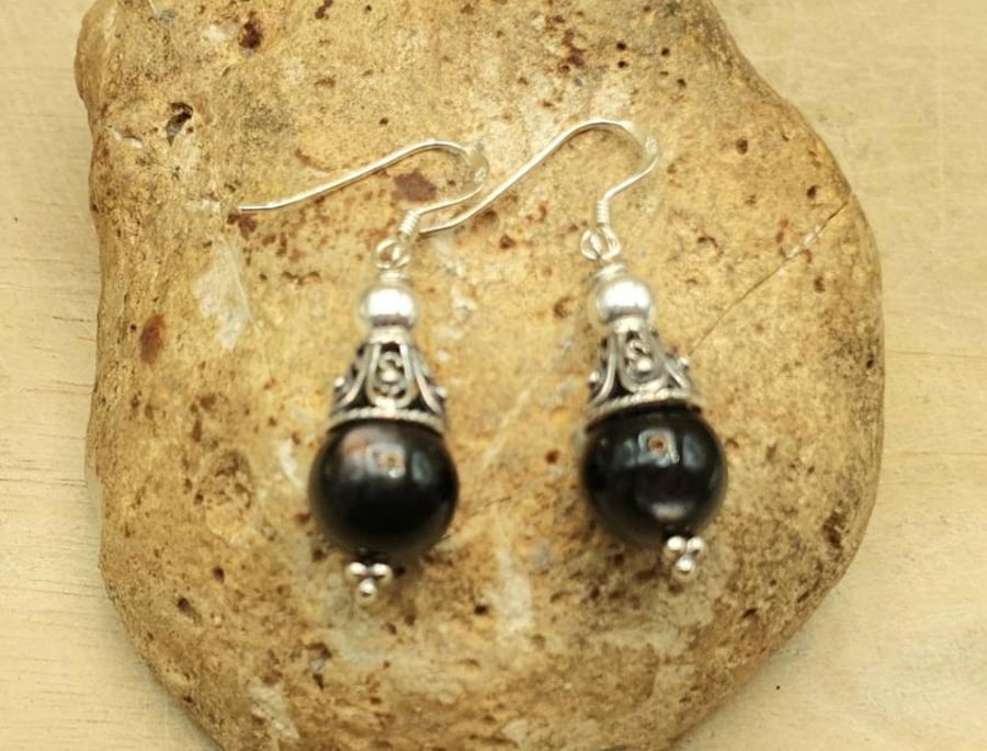Labradorite cone earrings. Reiki jewellery uk