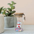 Mini Lucky Cat in a Jar – Stay Lucky Gift & Handmade Good Fortune Token