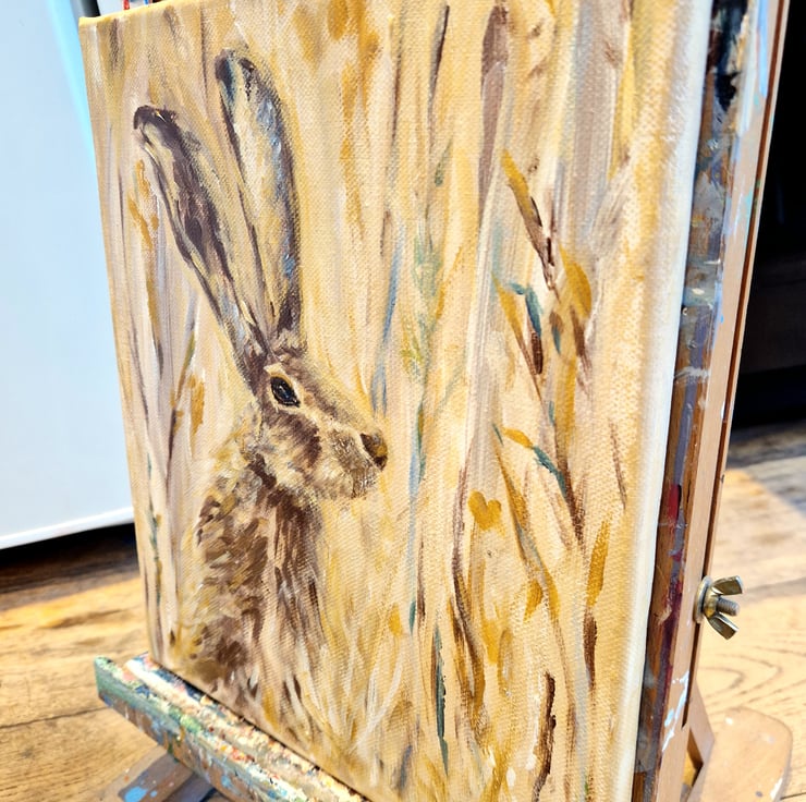 Original Hare Painting in Acrylics on Canvas, B... Folksy