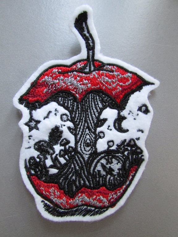 Embroidered Apple Applique Patch
