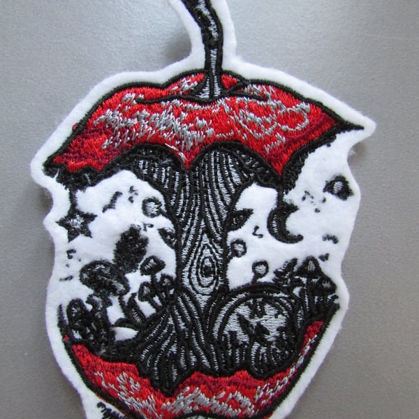 Embroidered Apple Applique Patch