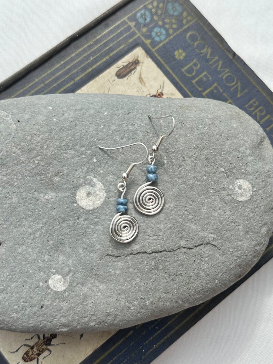 Handmade spiral earrings 