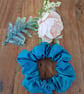 Handmade Trquoise Satin Scrunchie - Classic Size - Image 3