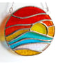 Sunset Beach Waves Stained Glass Suncatcher - Image 8
